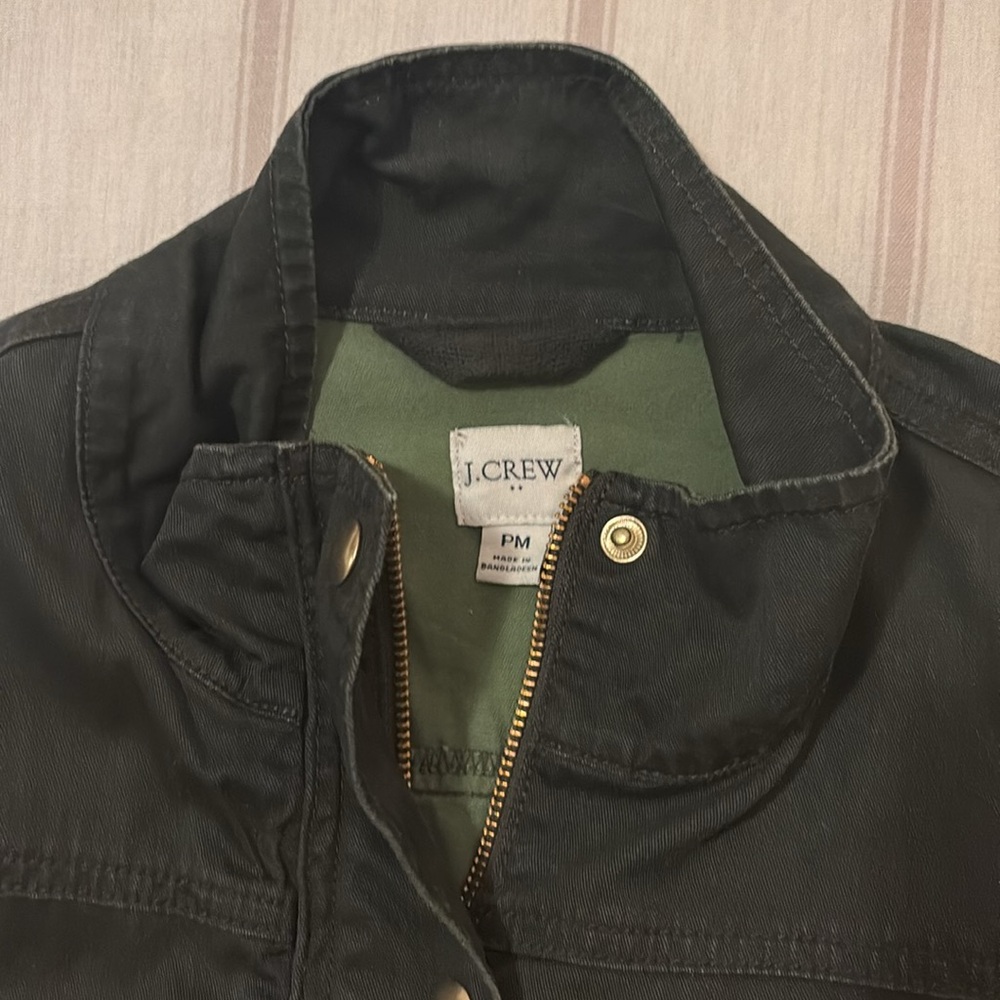 J Crew jacket - black with gold buttons - Size Petite Medium - Picture 2 of 7